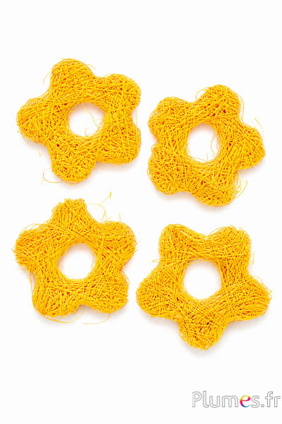 Fiore in sisal - Ø 5 cm - giallo